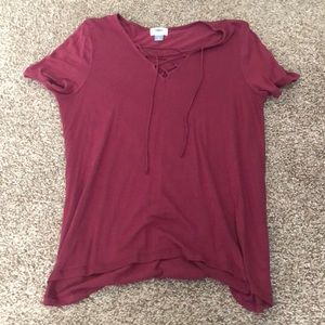 Red short sleeve shirt